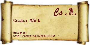 Csaba Márk névjegykártya