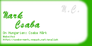 mark csaba business card