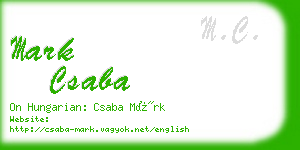 mark csaba business card